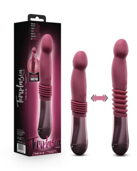 Temptasia Trixie Rechargeable 10 in Silicone Thrusting Dildo Wine