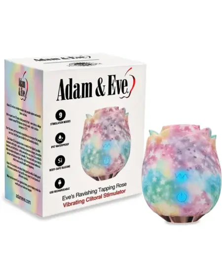 Adam Eve Eve's Ravishing Rose Tapping Clitoral Stimulator Rainbow