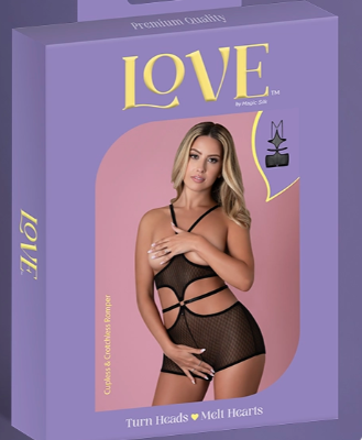 Love Mesh Cupless & Crotchless Romper